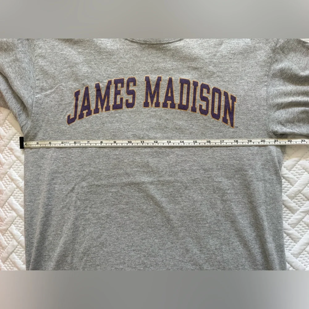 Vintage 90s James Madison University JMU T-Shirt JanSport Gray Purple Medium M - Picture 7 of 8